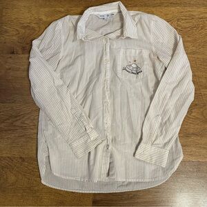 Old Navy Beige Gimme Some Pace UFO Striped Blouse